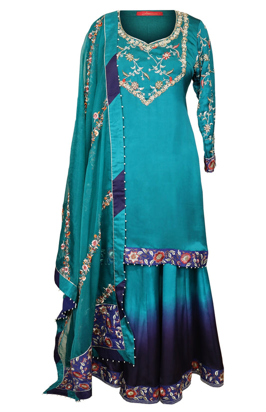 Short Shirt With Ombré Sharara