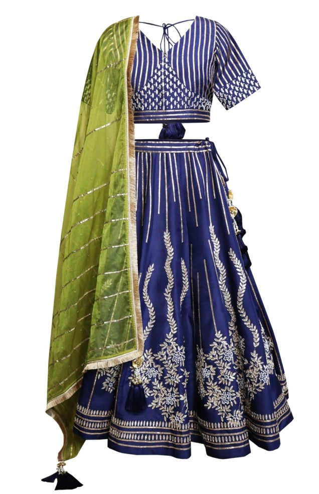 Silk Lehnga With Gota Patti Embroidery