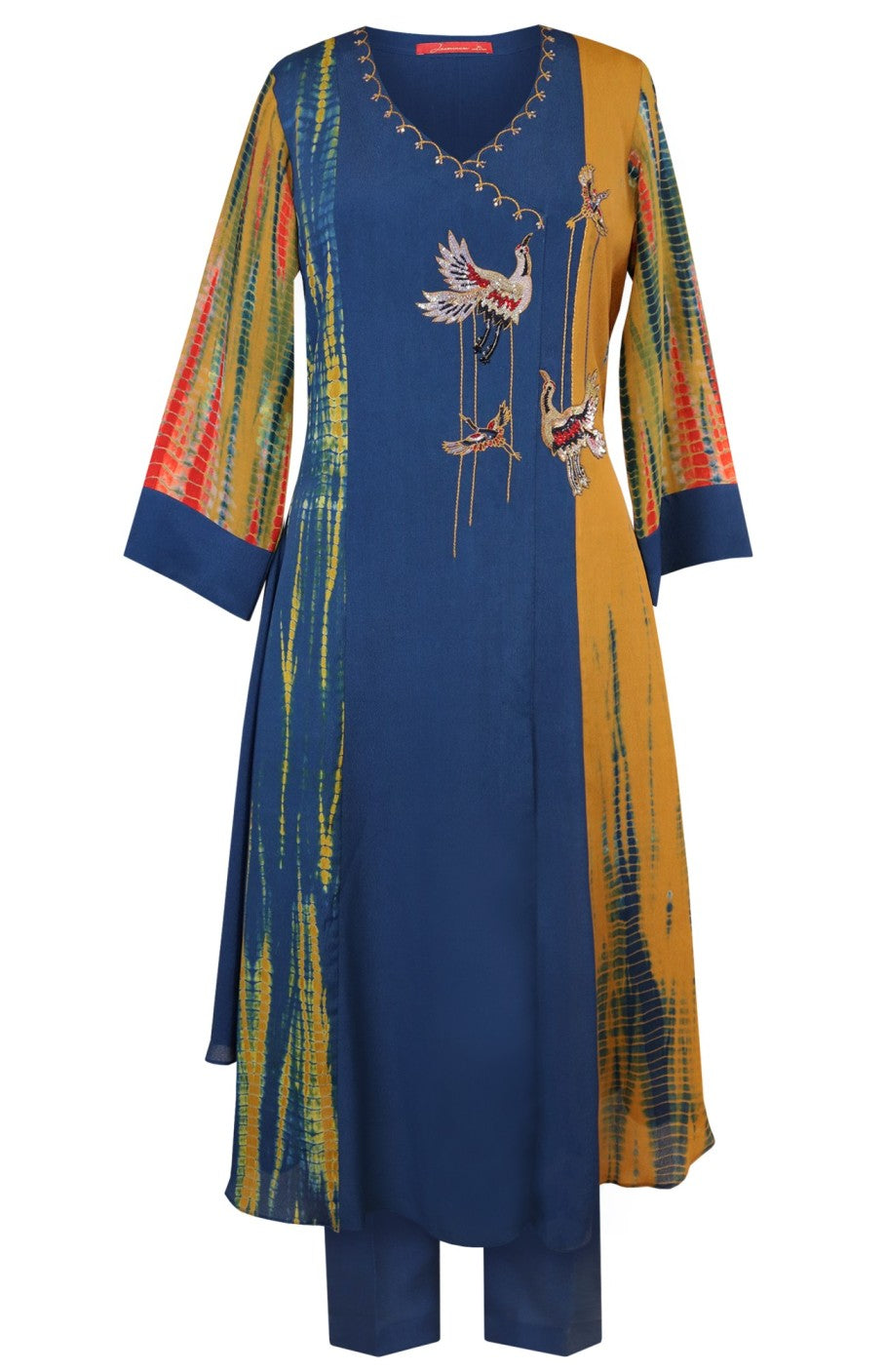 Tie & Dye Angrakha Kurta Set