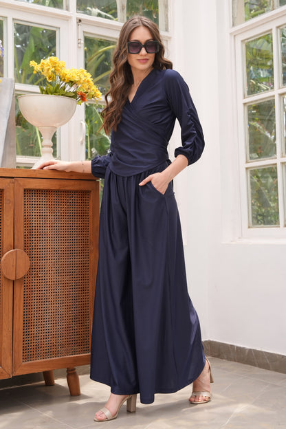 Lycra Flared Pants - NAVY