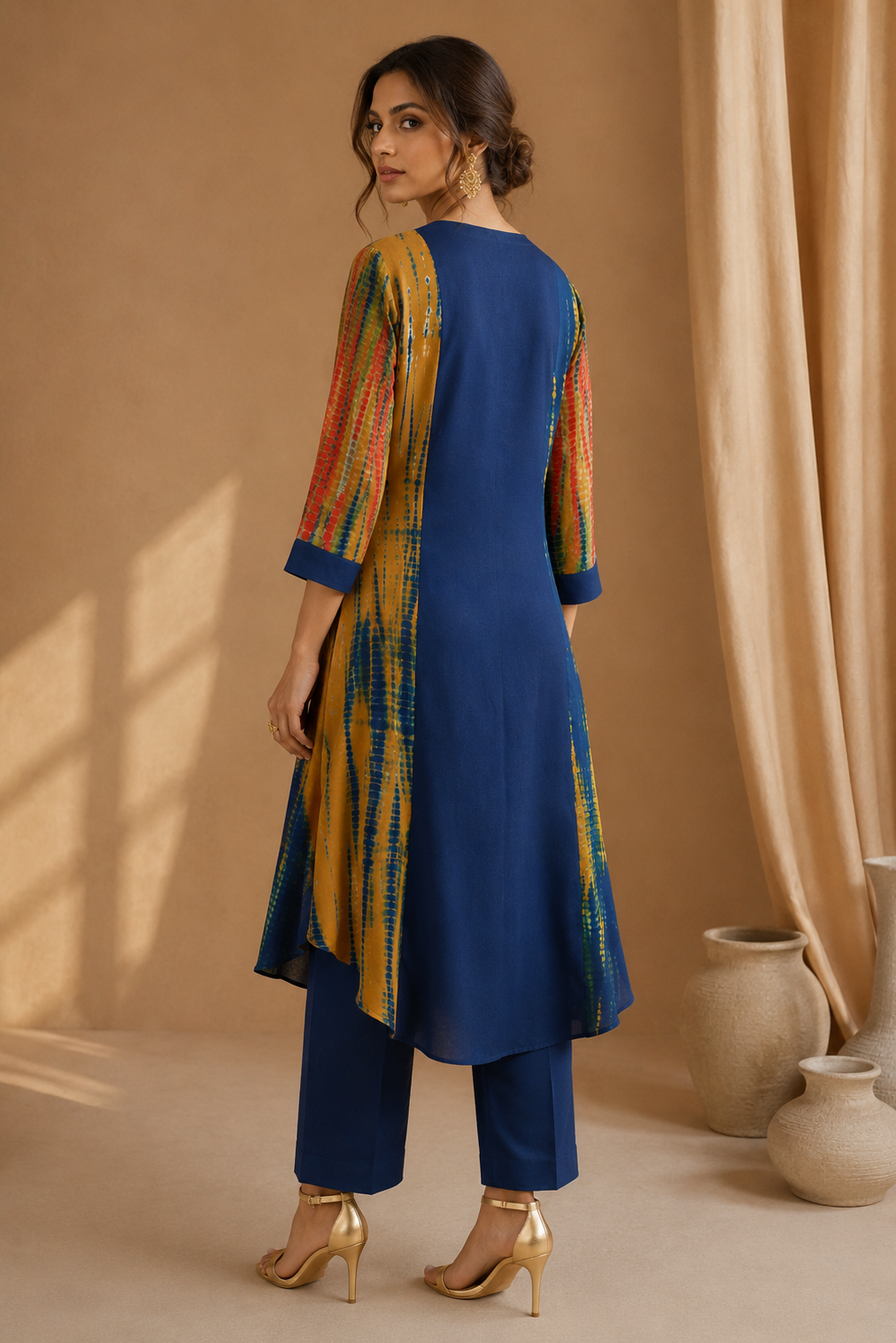 Tie & Dye Angrakha Kurta Set