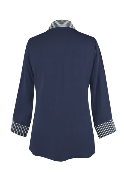 Palm Leaves Top - NAVY