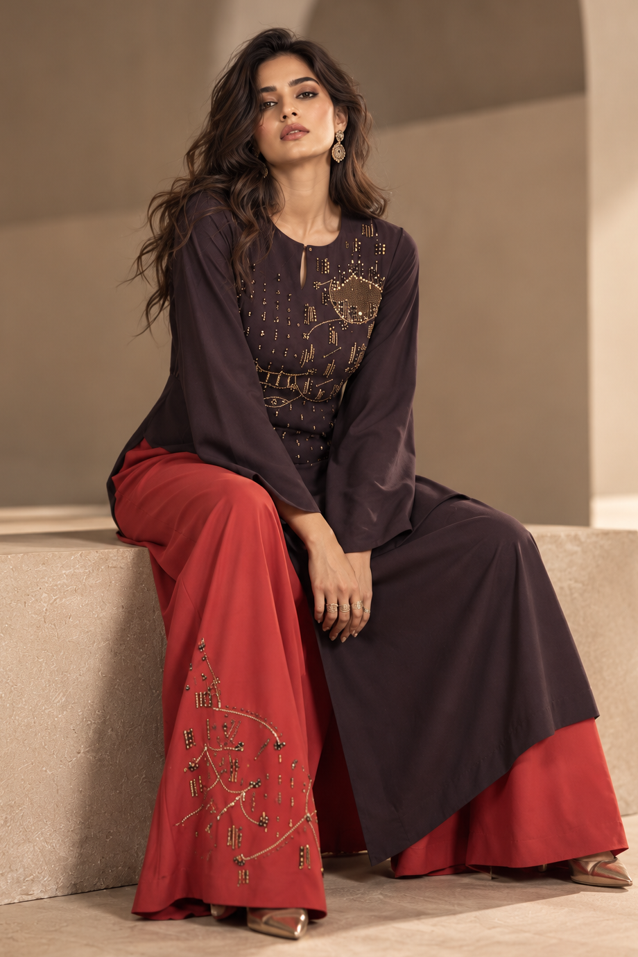 Nebula Asymmetric Kurta Set