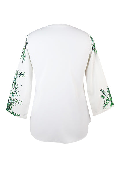 Needle Leaf Top - WHITE