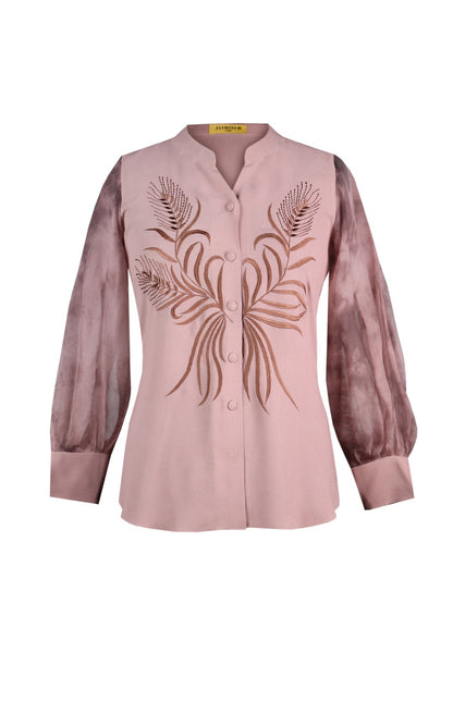 Spike Top With Bishop Sleeves - NUDE