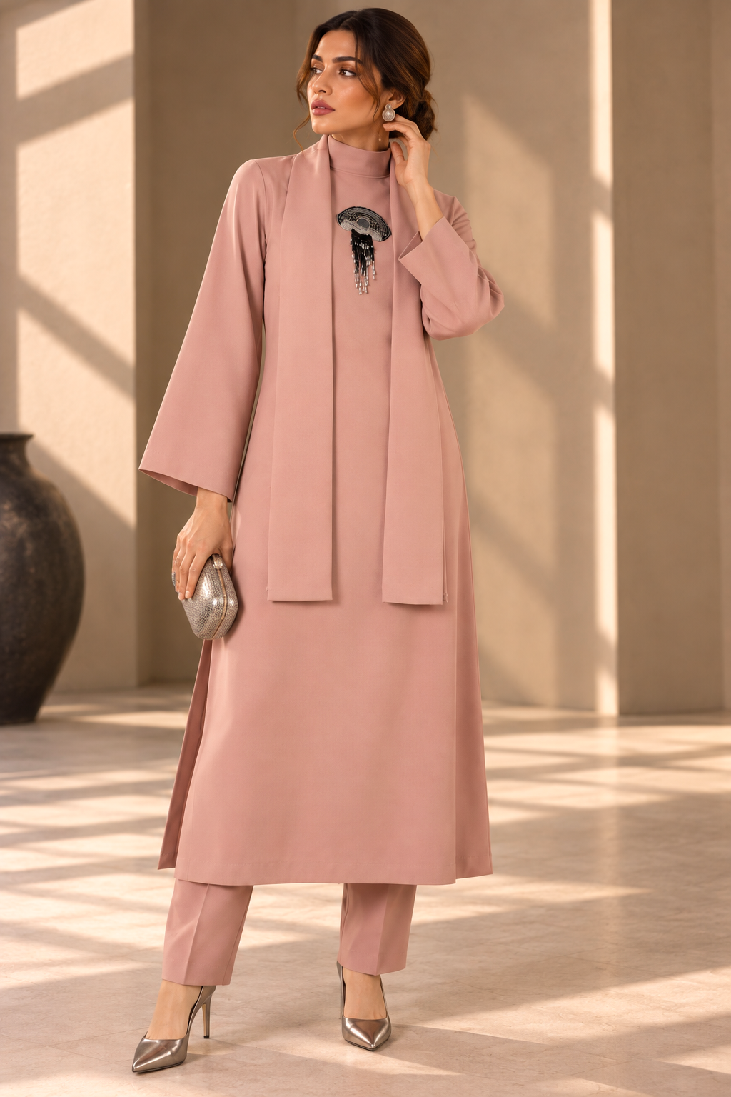 Jelly Fish Kurta Set With Scarf