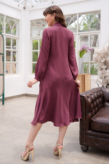 Tulips Biased Dress - OLD ROSE