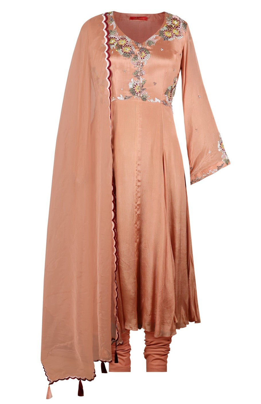 Chiffon Anarkali With French Knots