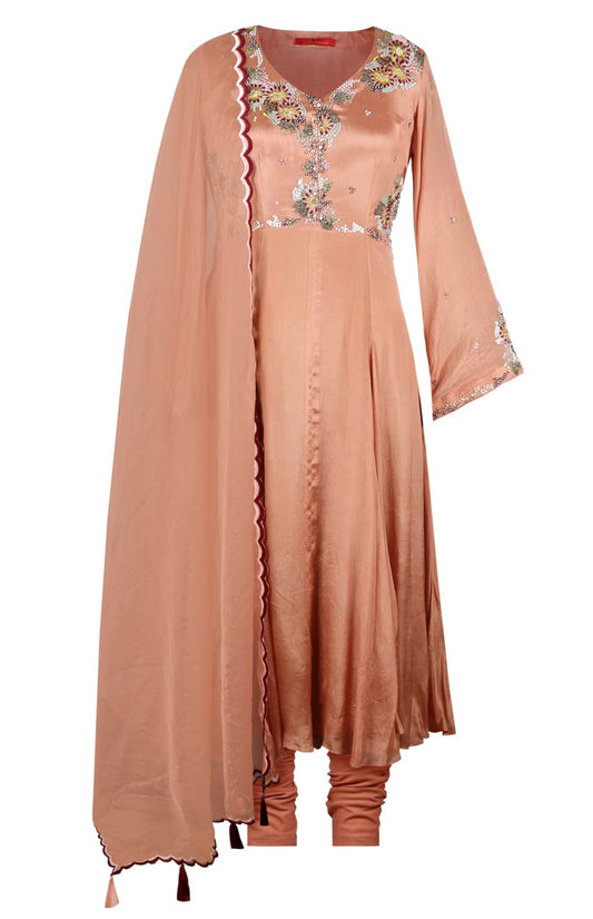 Chiffon Anarkali With French Knots