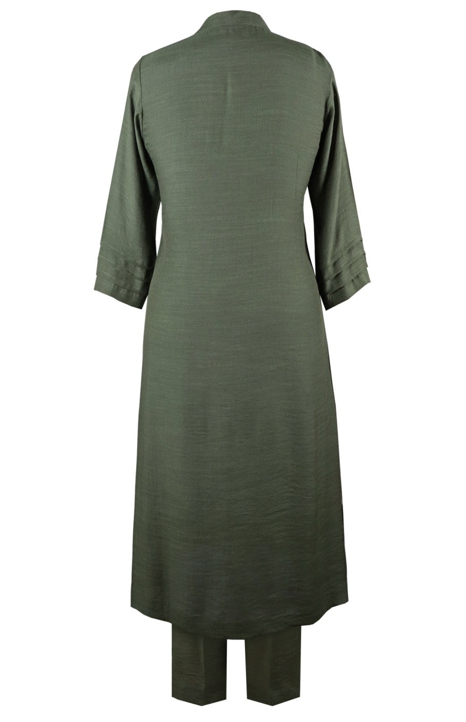 Palm Leaves A-Line Kurta Set - OLIVE