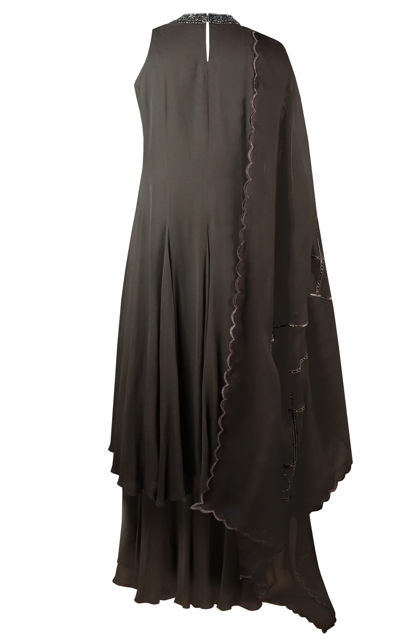 Halter Anarkali - OLIVE