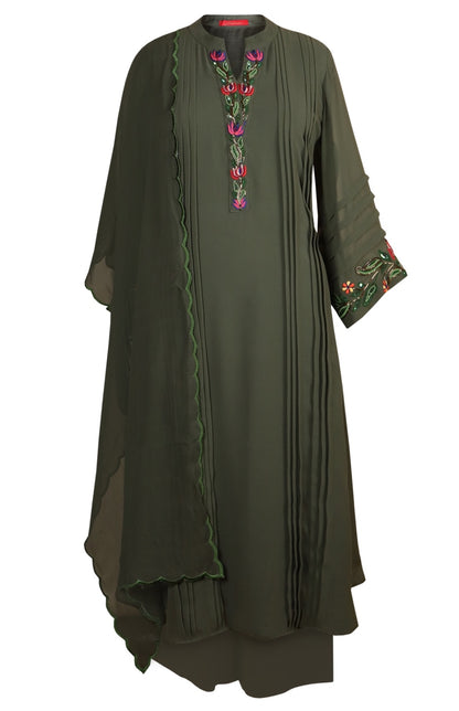 Multicoloured Embroidery Georgette Suit
