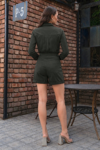 Twill Co-ord Set With Shorts - OLIVE