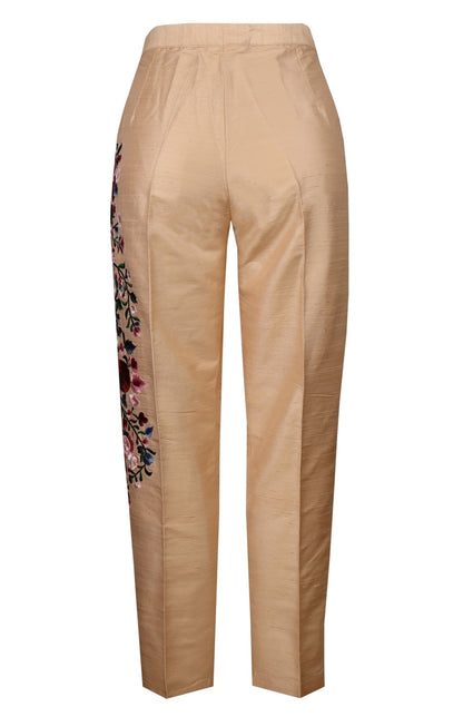 Peach Raw Silk Pants