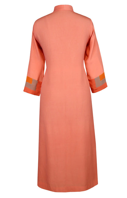 Peach Colour Block Kurta
