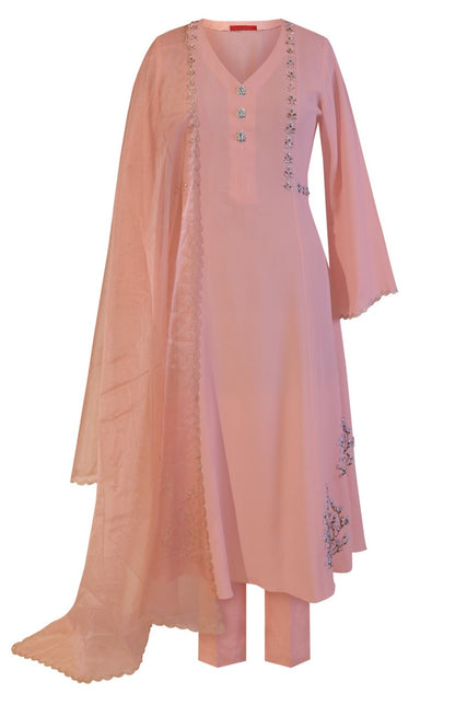 Kalidar Suit With Dabka Embroidery