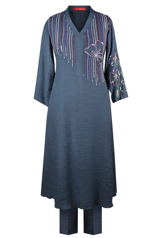 Poppies Kurta Set - PEACOCK
