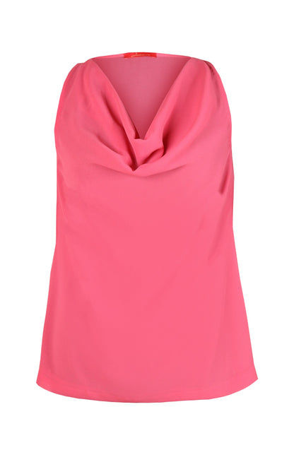 Georgette Cowl Top - HOT PINK