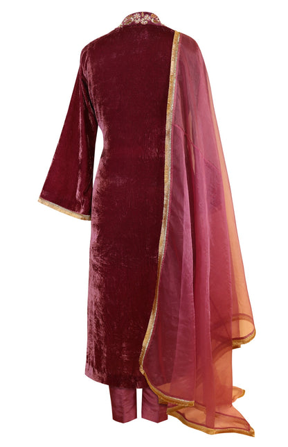 Velvet Suit With Shawl Collar