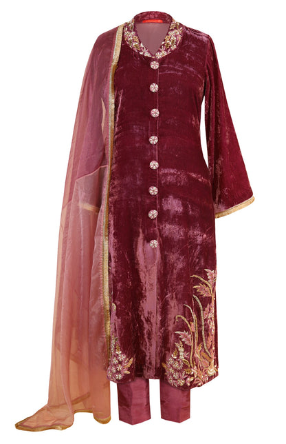 Velvet Suit With Shawl Collar