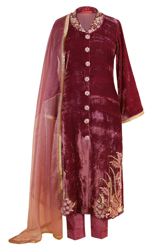 Velvet Suit With Shawl Collar