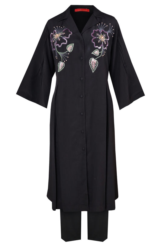 Poppies Kurta Set - BLACK