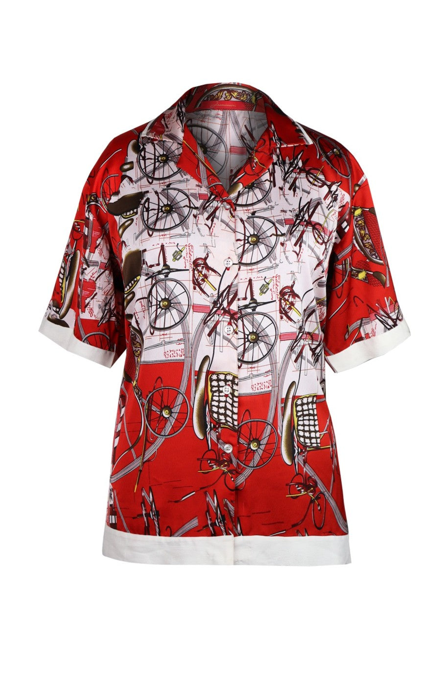 Printed Satin Box Shirt