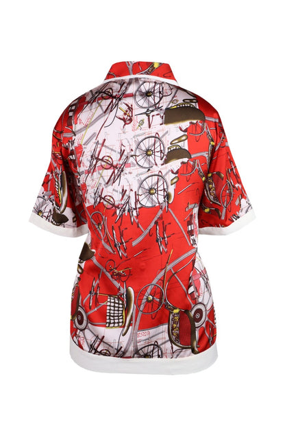 Printed Satin Box Shirt