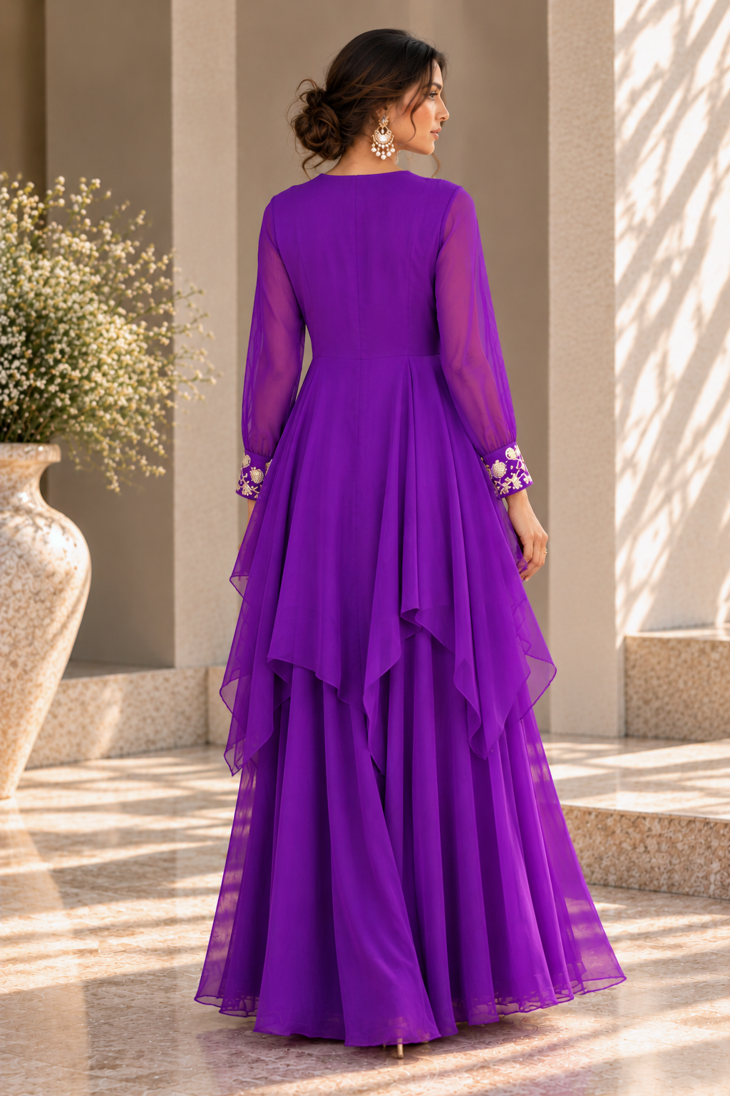 Aari & Abla Sharara Set - PURPLE