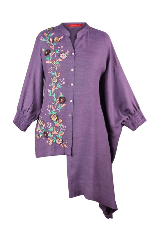 Asymmetric Kaftan Top - PURPLE