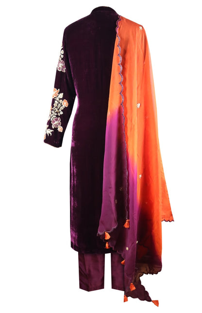 Tilla Embroidery Silk Velvet Suit - MULBERRY