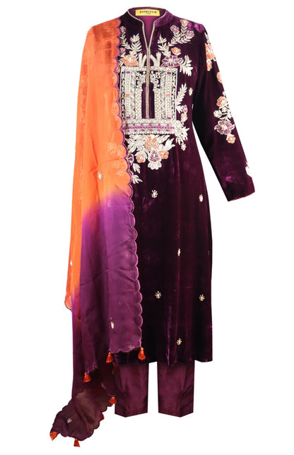 Tilla Embroidery Silk Velvet Suit - MULBERRY