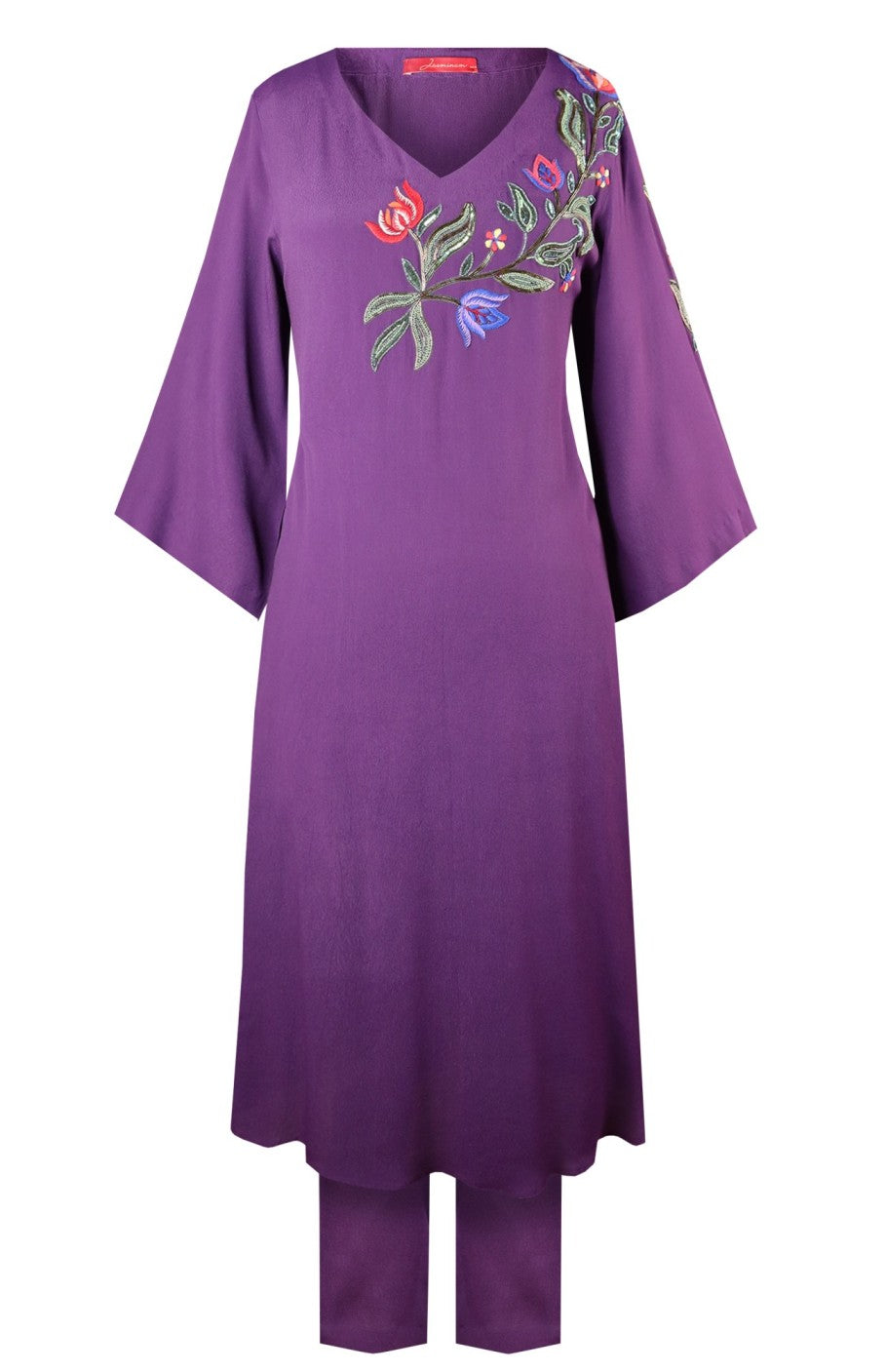 Multicoloured Embroidery Kurta Set