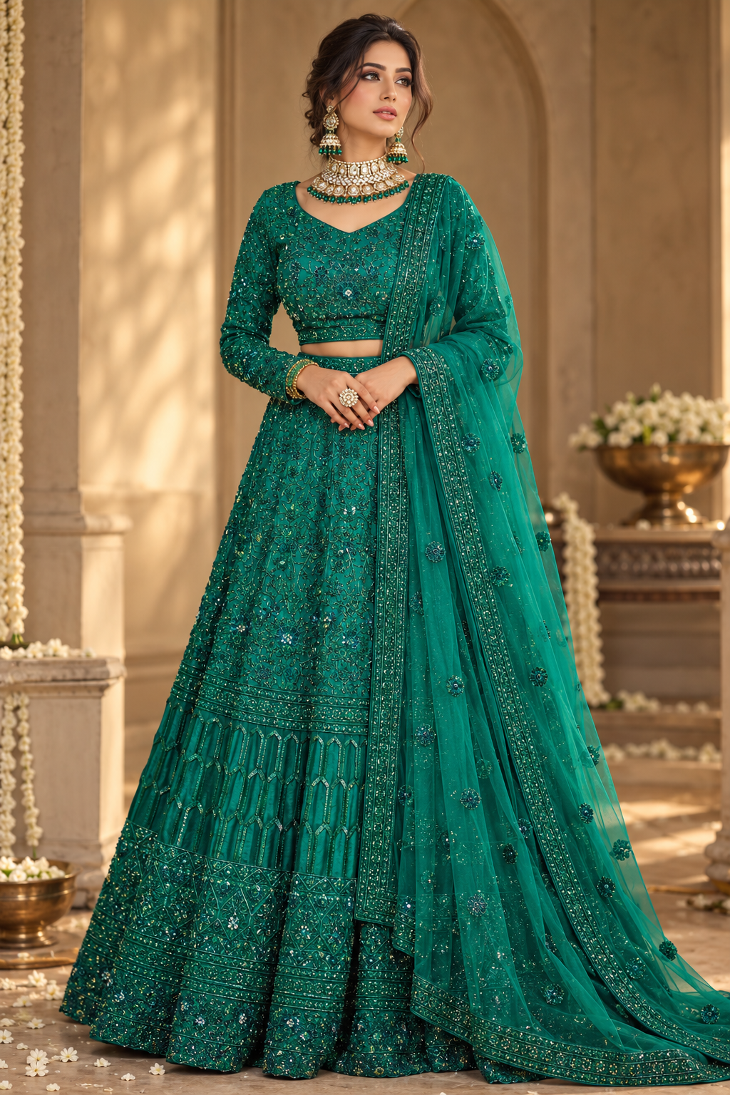 Rama Green Lehnga
