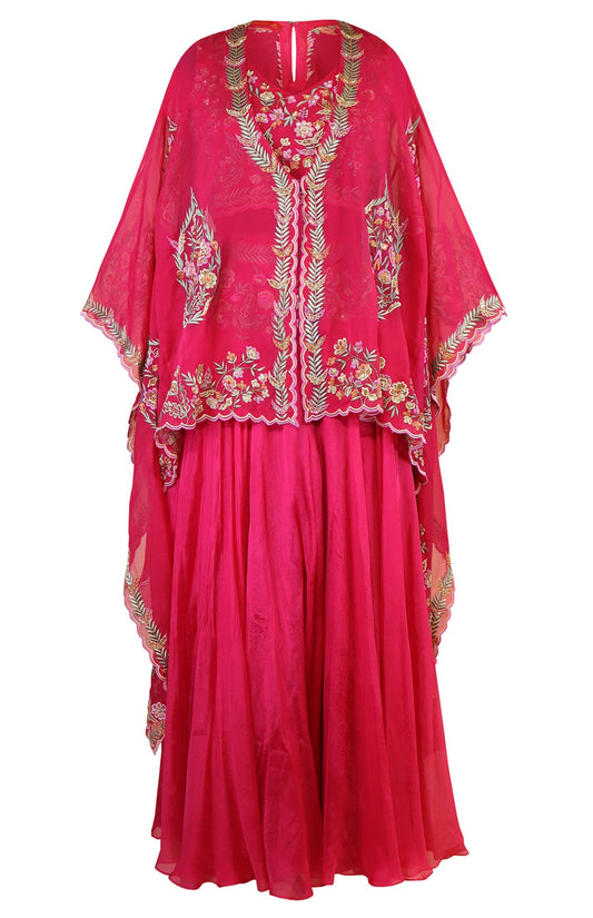 Cape Dress With Sharara