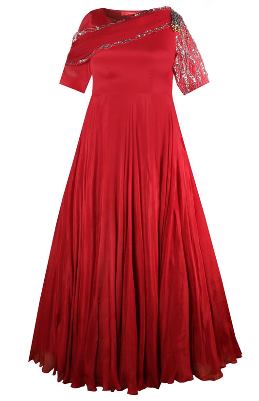 Chiffon Off-Shoulder Gown