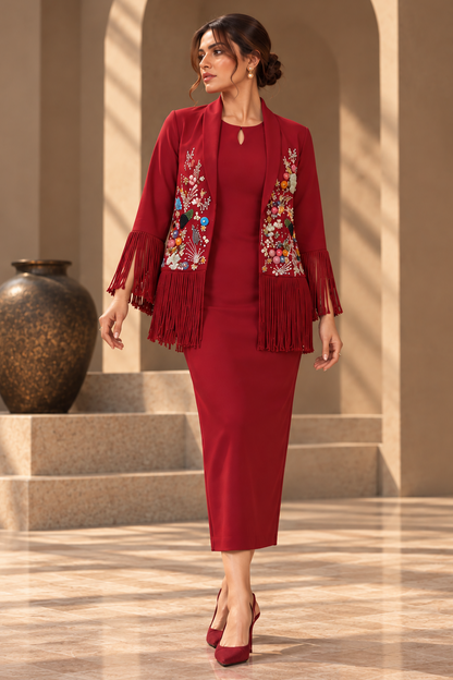3D Floria Midi With Shrug - GREY