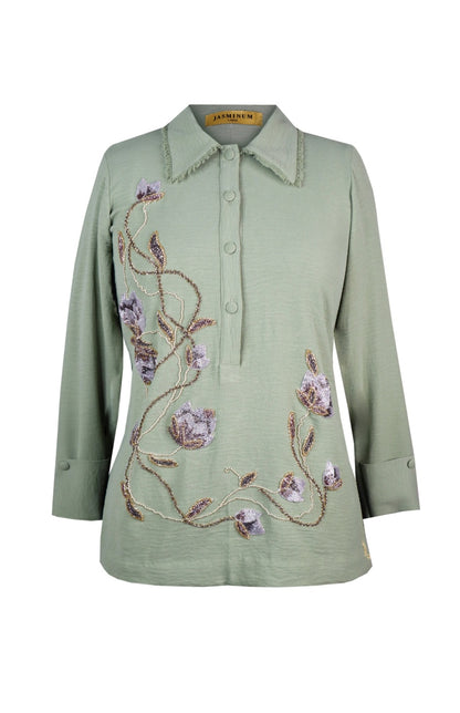 Tulips Top - SAGE GREEN