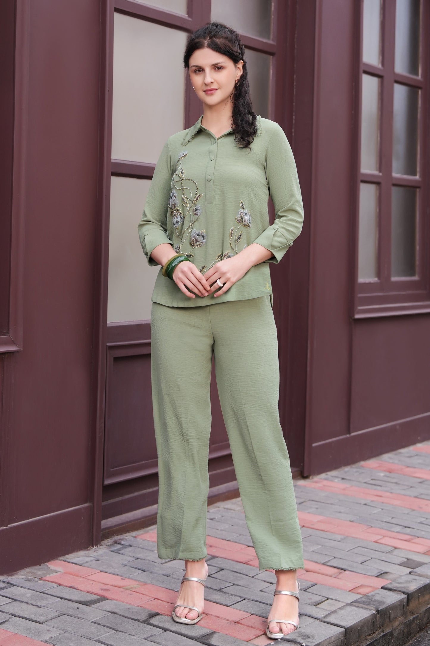 Tulips Top - SAGE GREEN