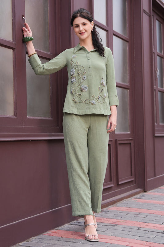 Tulips Co-ord Set - SAGE GREEN