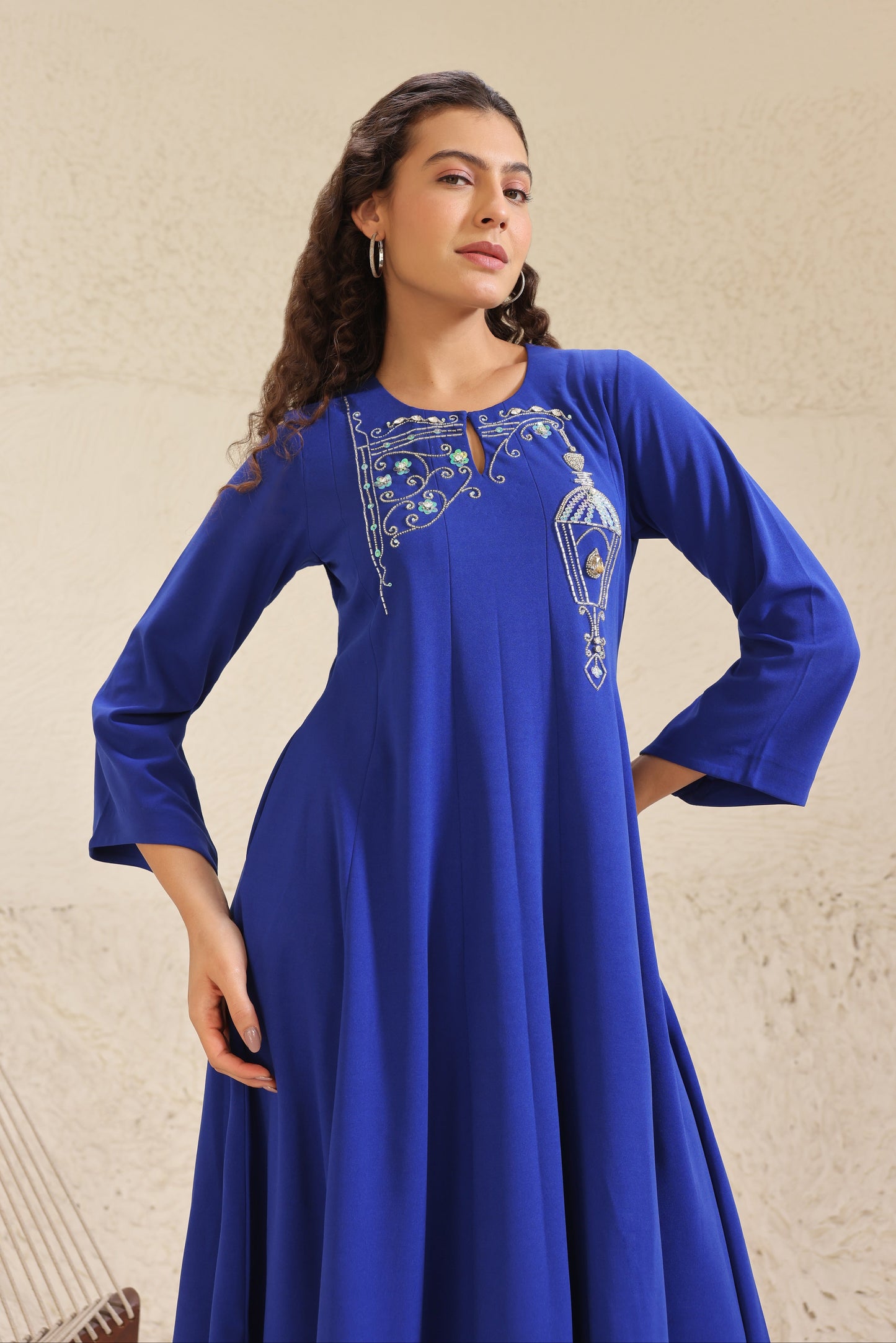 Sconce Anarkali Kurta Set - ELECTRIC BLUE