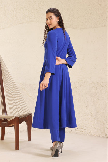 Sconce Anarkali Kurta Set - ELECTRIC BLUE