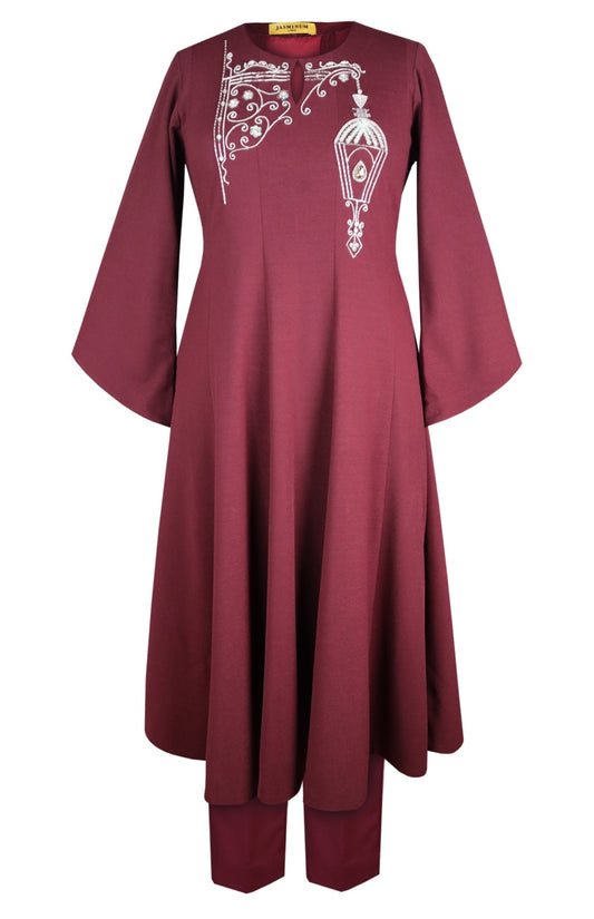 Sconce Anarkali Kurta Set - WINE