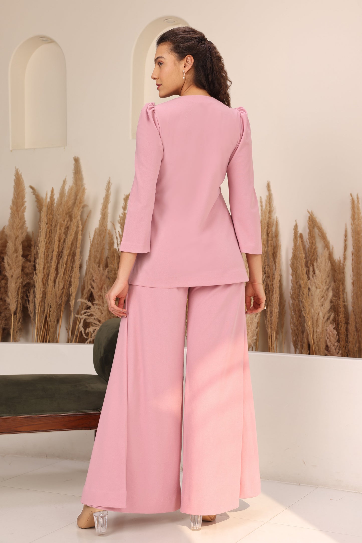 Sconce Pants With Godets - PINK