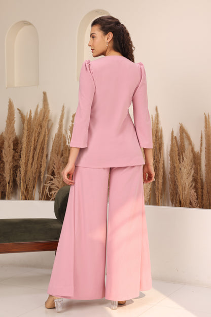 Sconce Pants With Godets - PINK