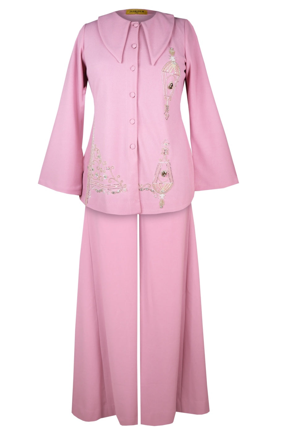 Sconce Co-ord Set With Flared Pants - PINK