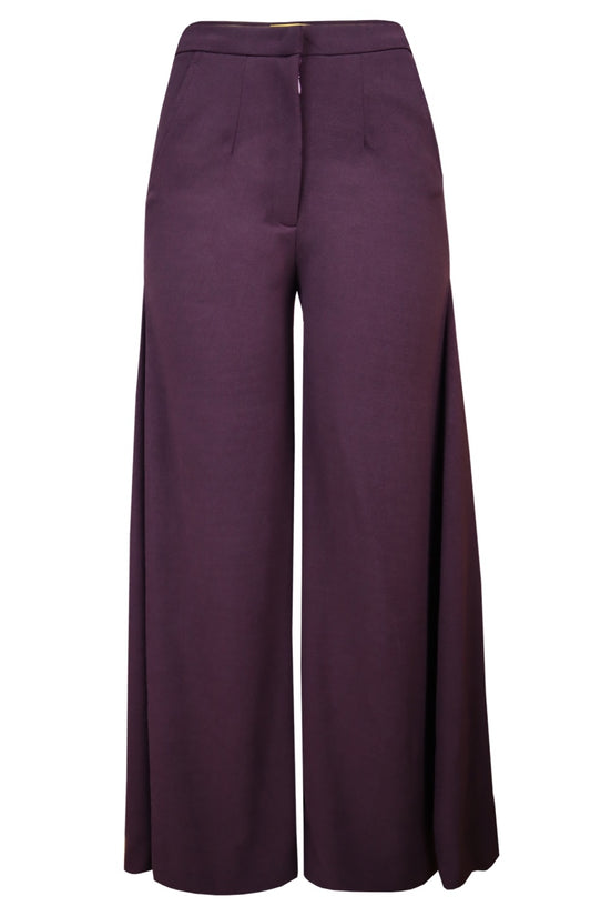 Sconce Pants With Godets - PURPLE
