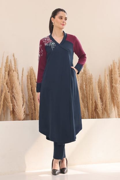 Sconce Kurta Set - NAVY