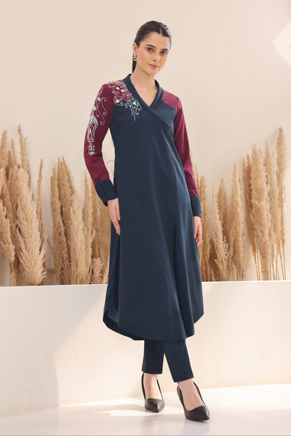 Sconce Kurta Set - NAVY