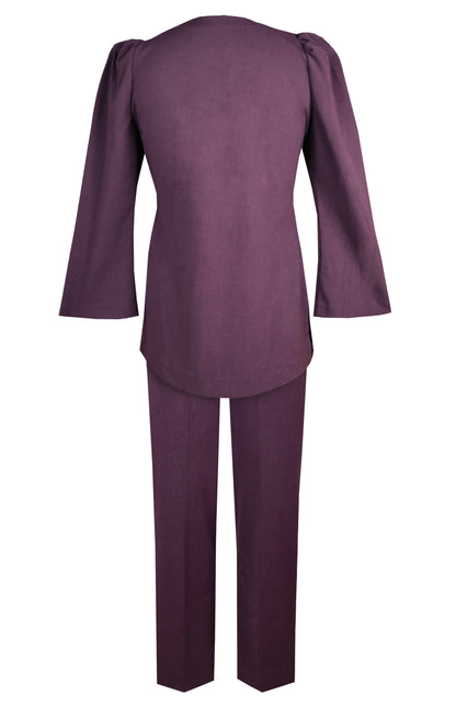 Sconce Co-ord Set With Pencil Pants - PURPLE